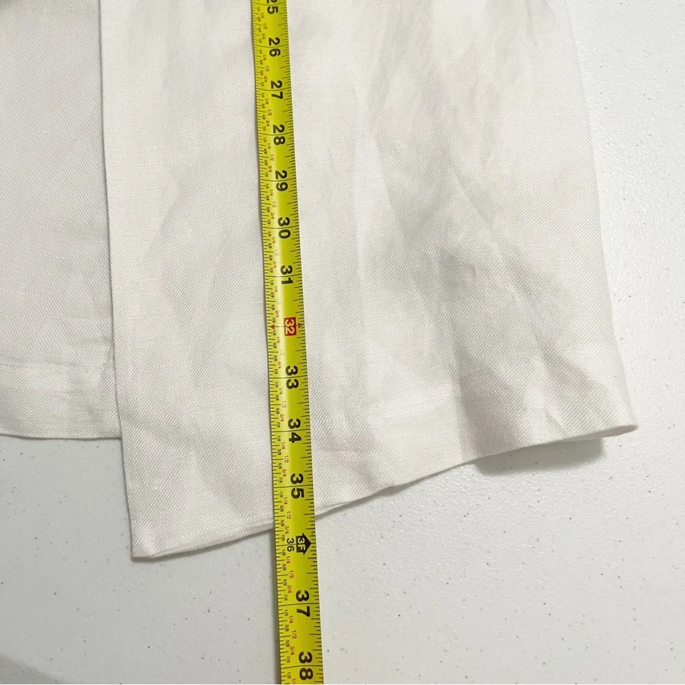 J. Jill Open Front Linen Blend Longline White Vest NWT Size XS Petite
